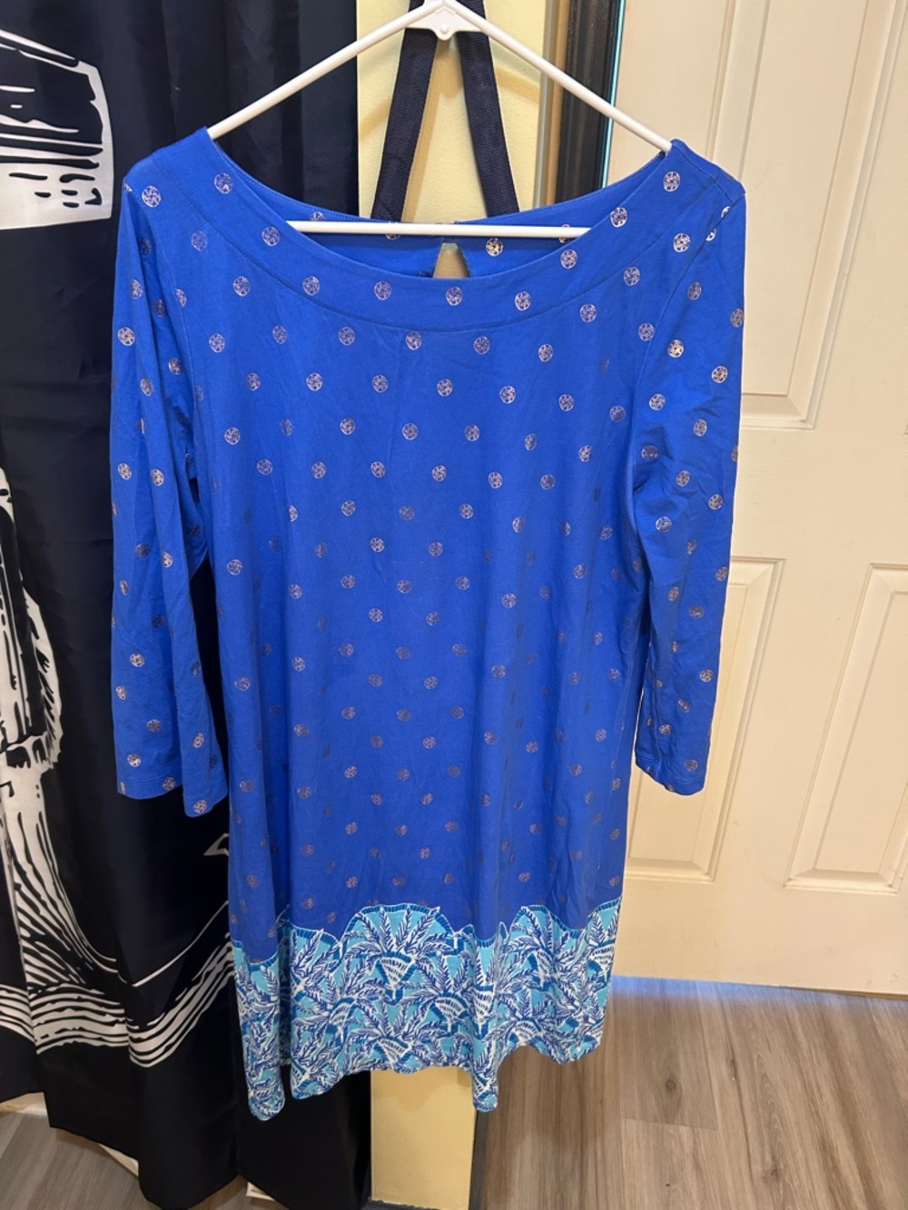 Lilly Pulitzer Royal Blue Tunic with Gold Dot Detail
